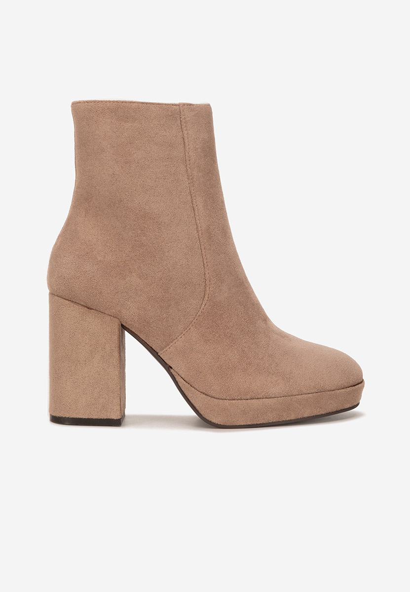 Tronchetti con tacco largo Sylvana beige
