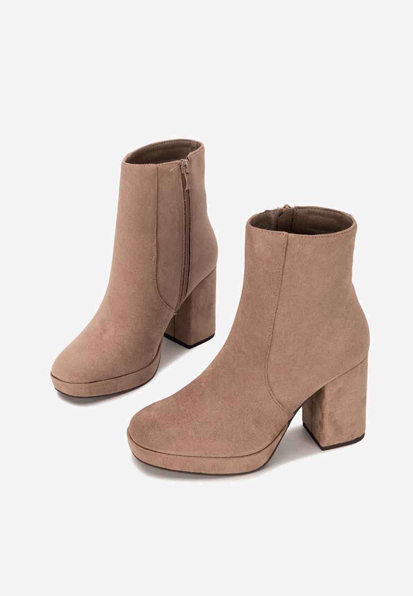 Tronchetti con tacco largo Sylvana beige