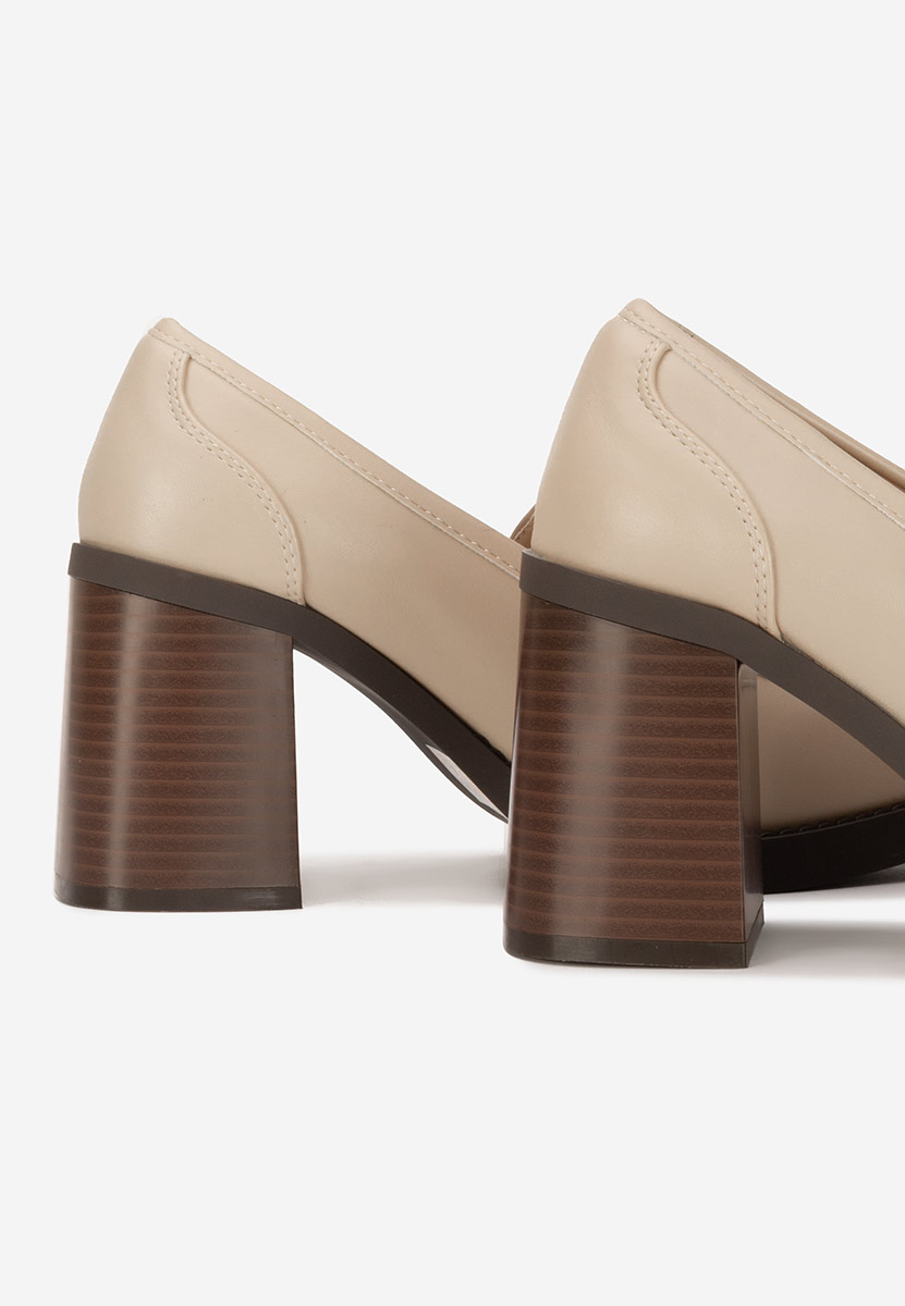 Mocassini con tacco Zenova beige