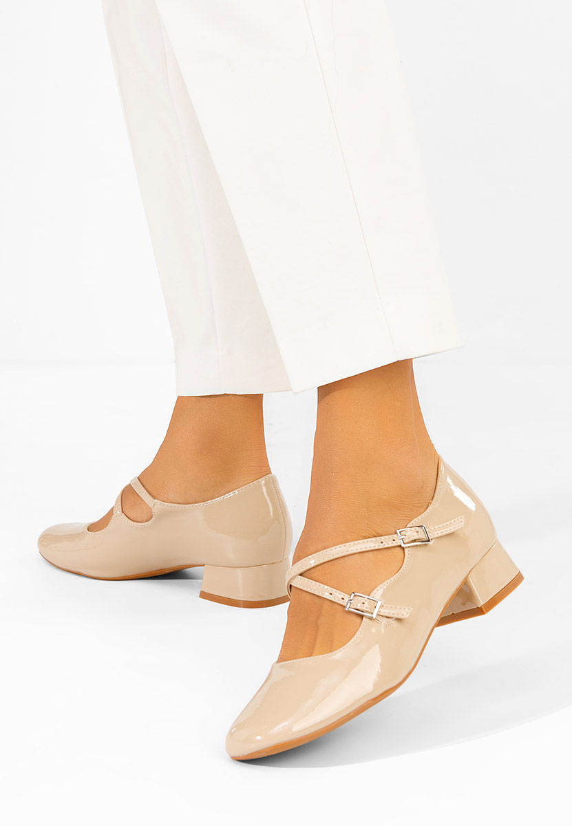 Décolleté con cinturino Isra beige