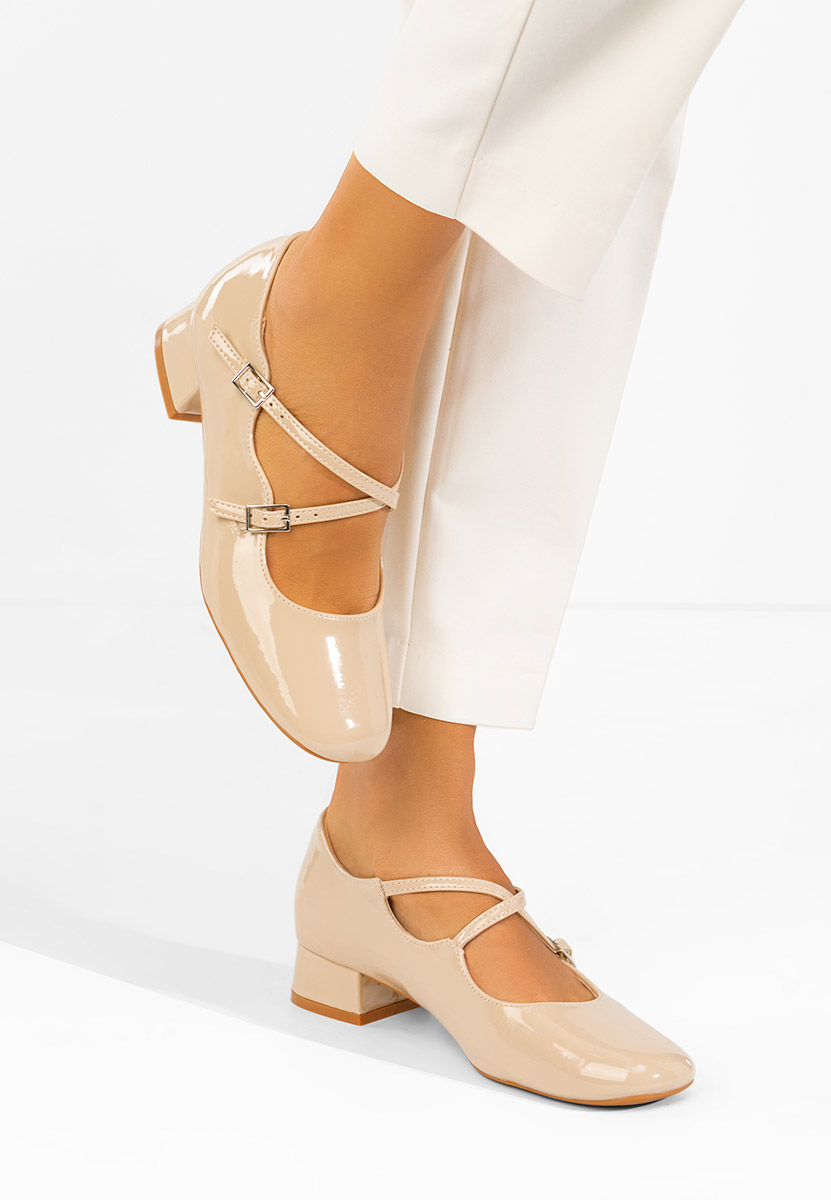 Décolleté con cinturino Isra beige