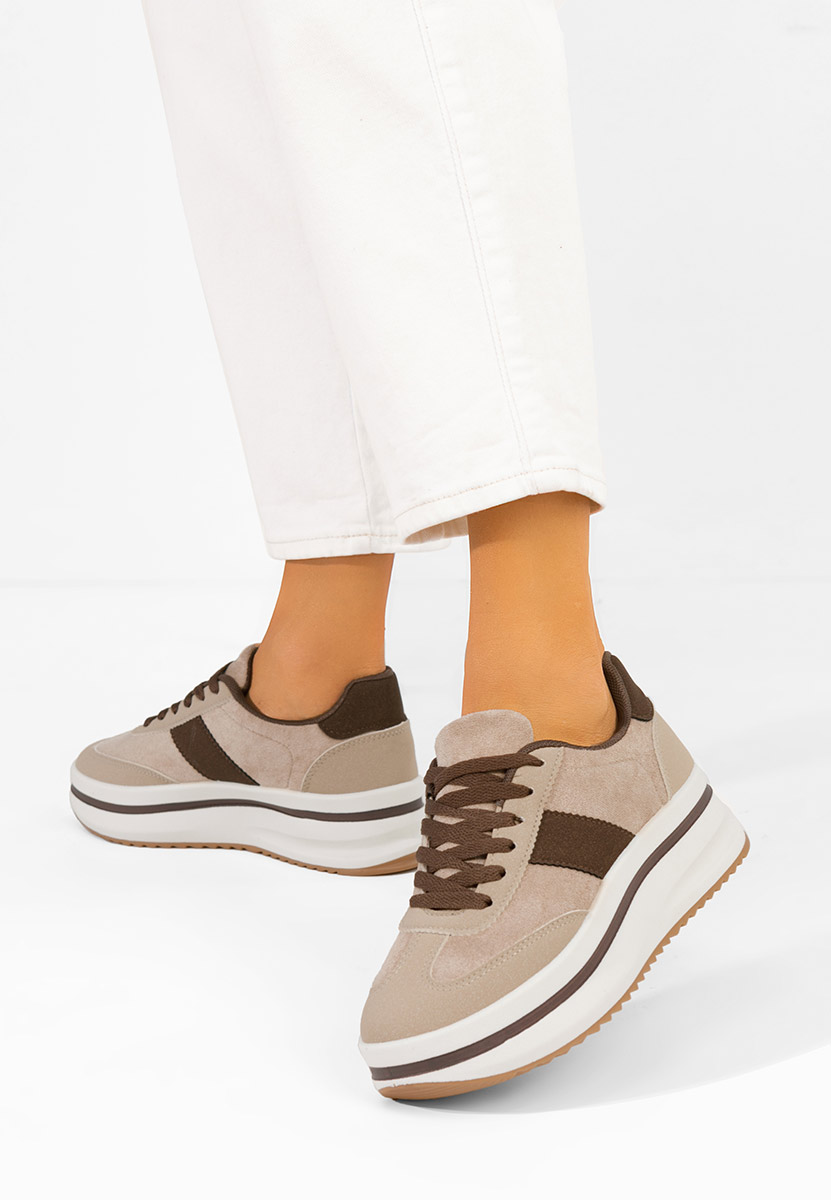 Sneakers con plateau Zashia beige