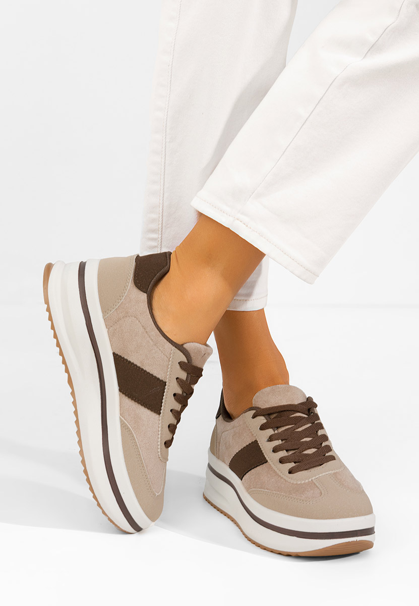 Sneakers con plateau Zashia beige