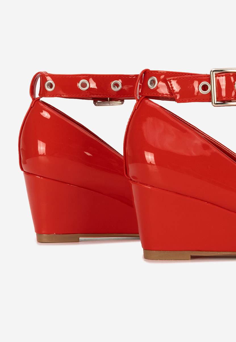 Scarpe con zeppa Alyssa rosso