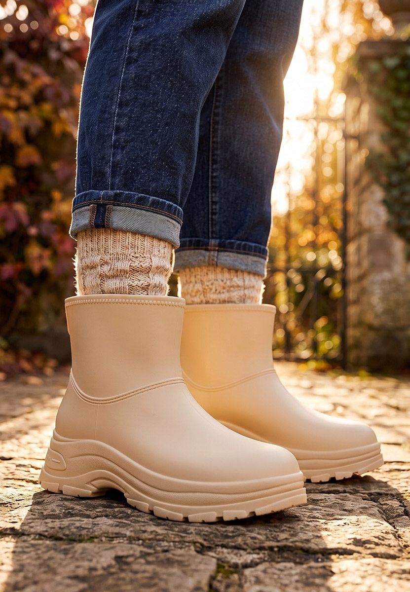 Stivaletti di gomma Elenita beige