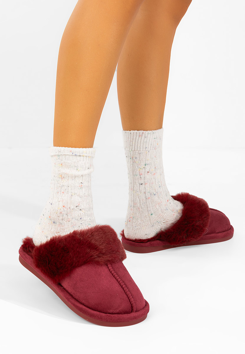 Pantofola donna invernale Krinia granata