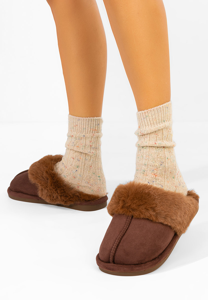 Pantofola donna invernale Krinia marrone