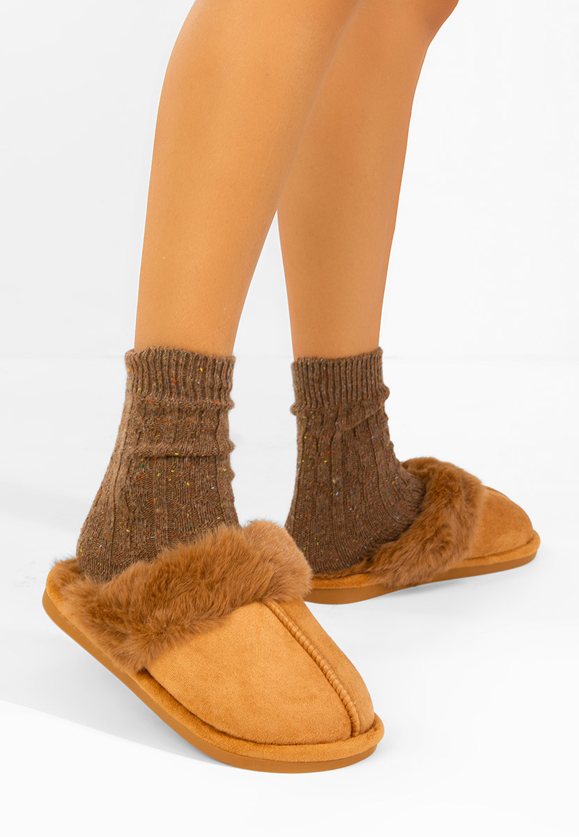 Pantofola donna invernale Krinia camel