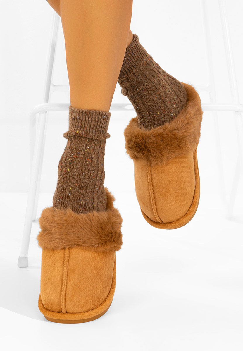Pantofola donna invernale Krinia camel