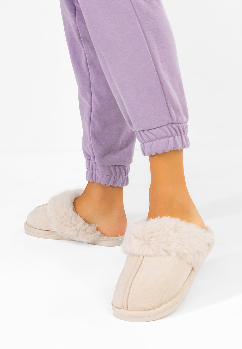 Pantofola donna invernale Krinia beige