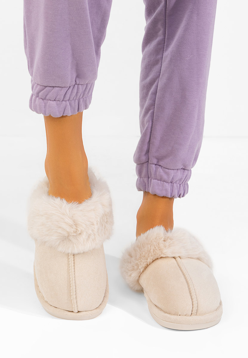 Pantofola donna invernale Krinia beige