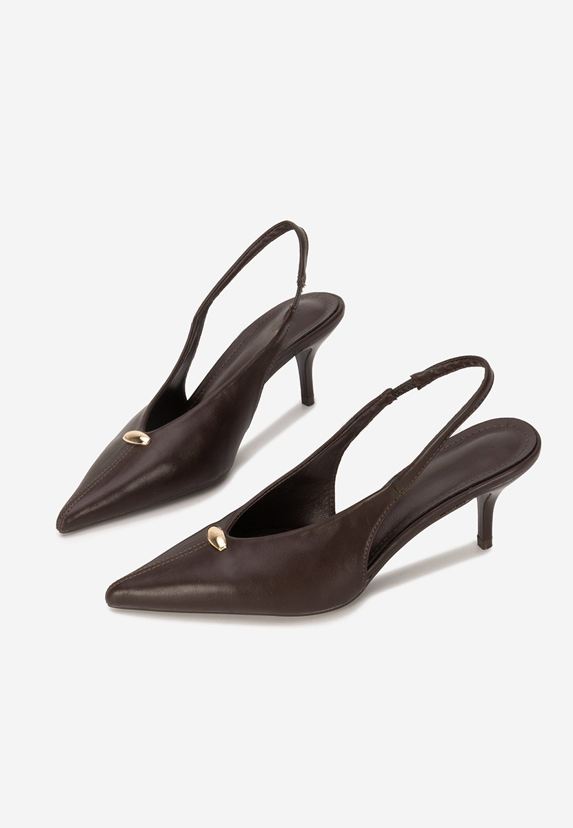 Décolleté Slingback Elvonea marroni