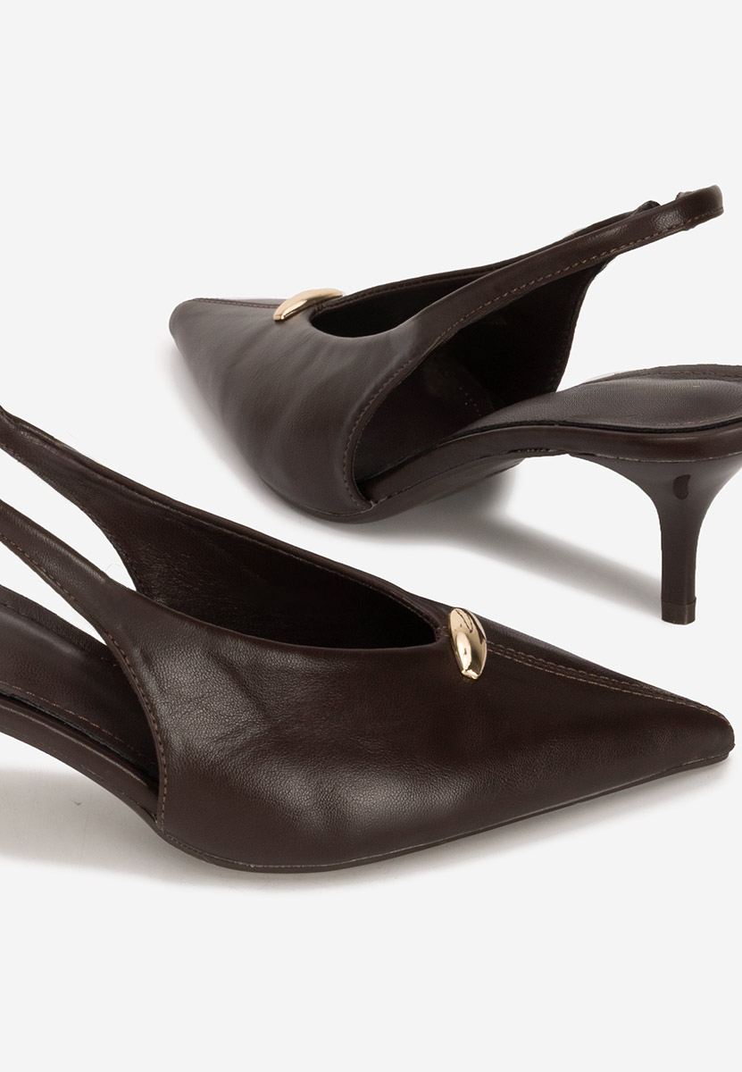 Décolleté Slingback Elvonea marroni