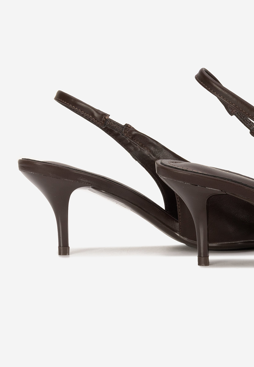 Décolleté Slingback Elvonea marroni