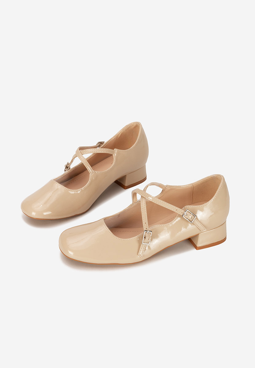 Décolleté con cinturino Isra beige