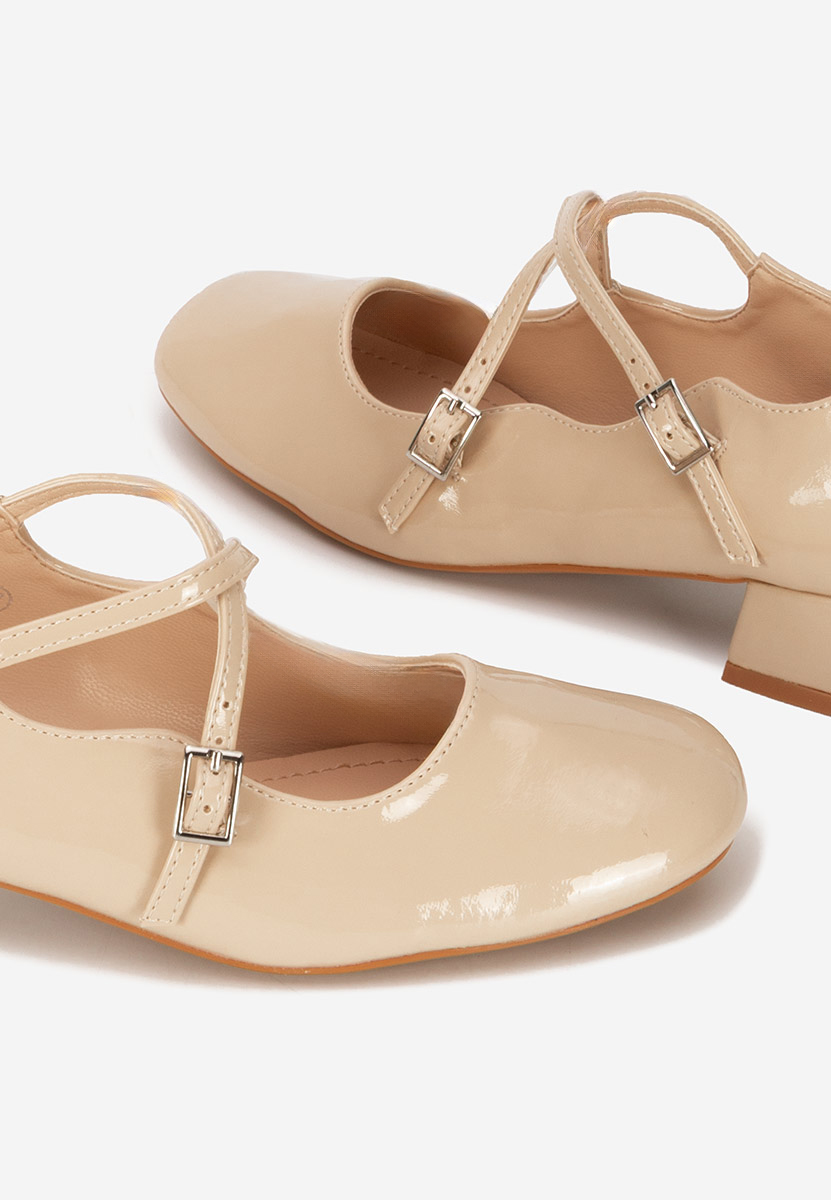 Décolleté con cinturino Isra beige