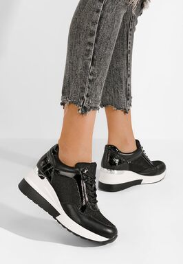 Sneakers con zeppa nero Venista