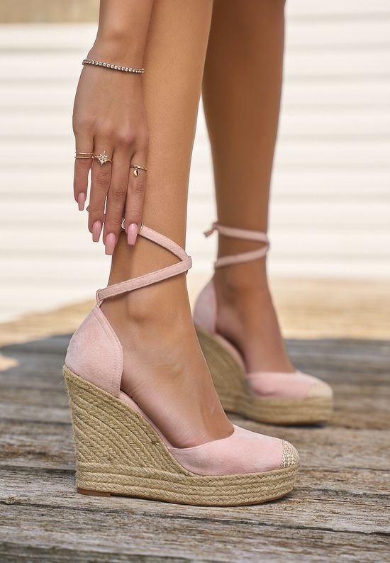 Sandali con zeppa Saniza rosa, Misura: 38 - zapatos