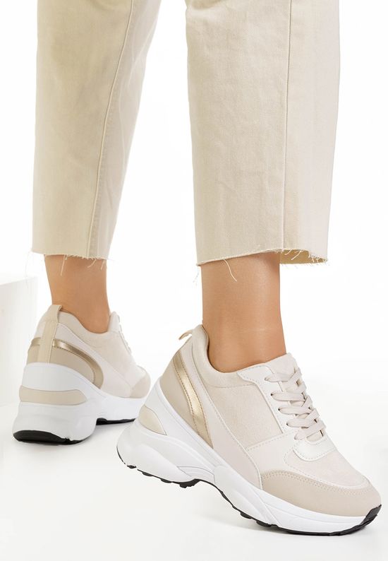 Sneakers con zeppa Jacqueline Beige, Misura: 40 - zapatos