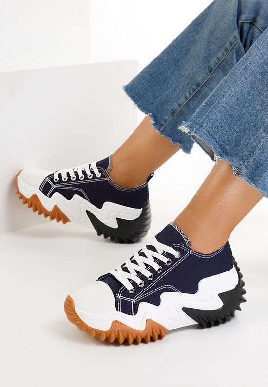 Scarpe da ginnastica con piattaforma Blu marine Michelle, Misura: 39 - zapatos