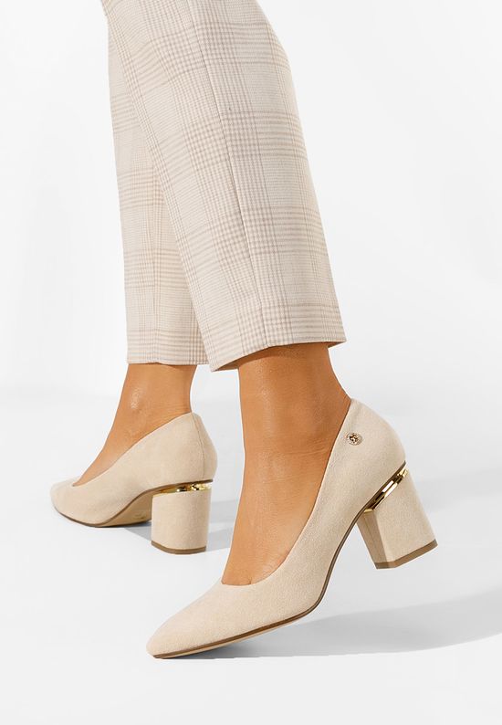 Scarpe con tacco largo beige Nelia V2, Misura: 40 - zapatos