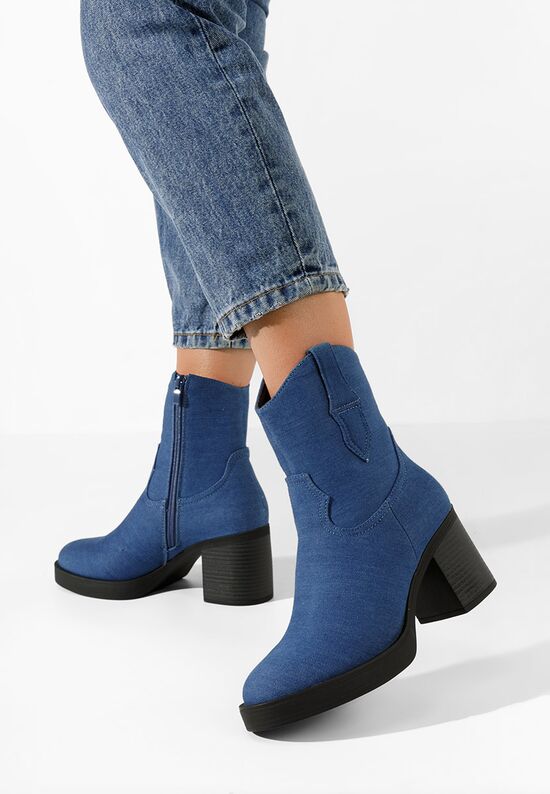 Stivaletti con tacco Jordyna blu, Misura: 38 - zapatos