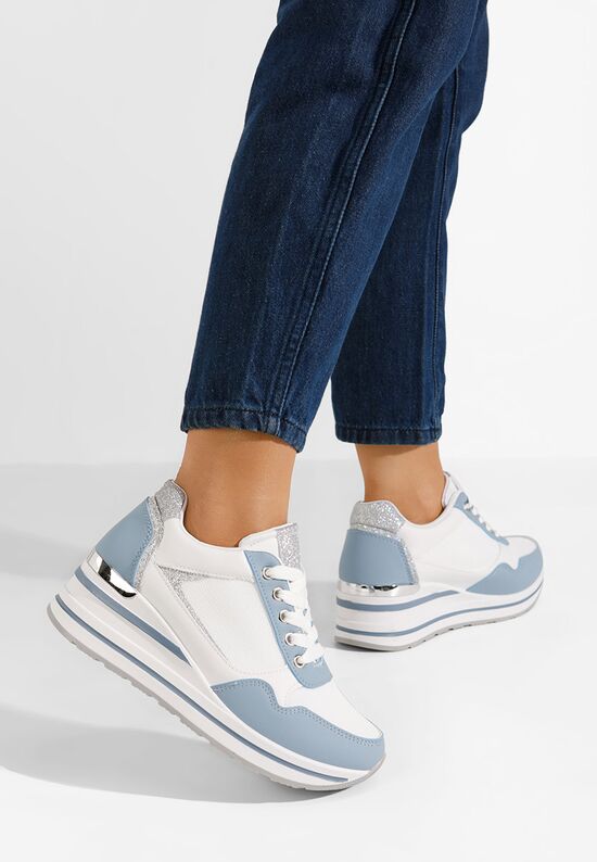 Sneakers con zeppa Bienna blu, Misura: 38 - zapatos
