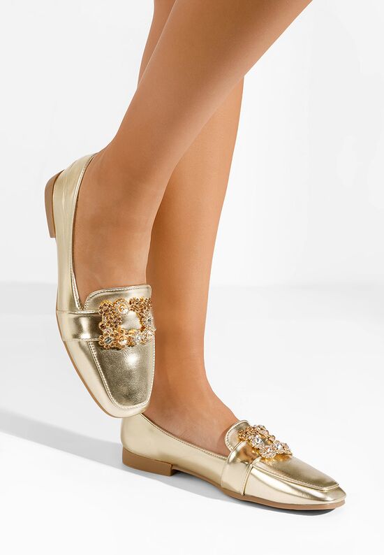 Mocassini donna eleganti Abena oro, Misura: 39 - zapatos