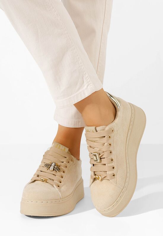 Sneakers con plateau Kyira beige, Misura: 39 - zapatos