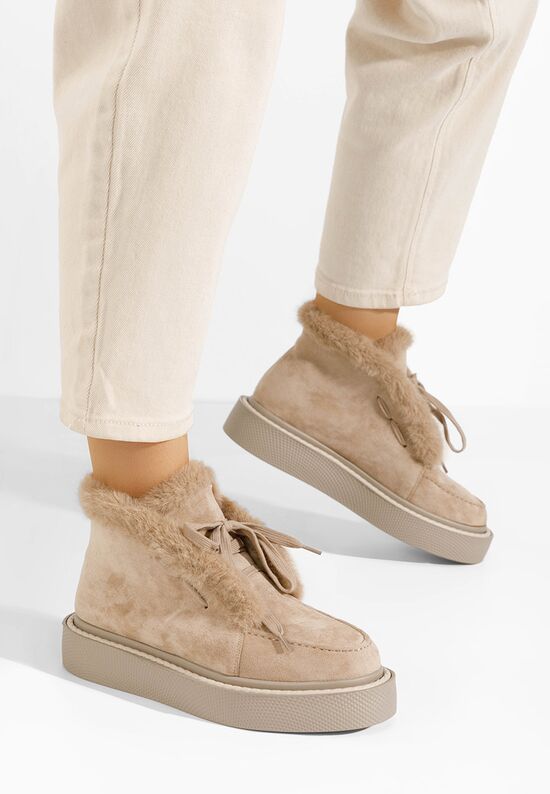 Stivaletti invernali donna Hazey beige, Misura: 40 - zapatos